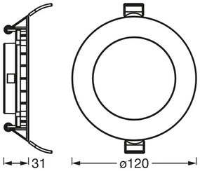 Osram - Plafoniera da incasso SLIM LED/8W/230V 6500K Ø 12 cm