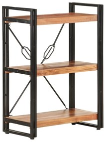 Libreria A 3 Ripiani 60x30x80 Cm İn Legno Massello Di Acacia /