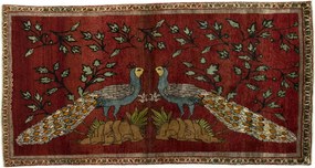 Gabbeh Tappeto 220x120 Rosso (Iran) Annodato A Mano