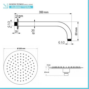 Kit doccia incasso con soffione tondo in acciaio inox  Punta+
