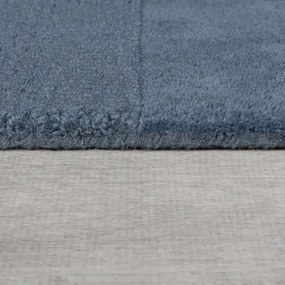 Passatoia in lana blu scuro tessuta a mano 60x230 cm Checkerboard - Flair Rugs