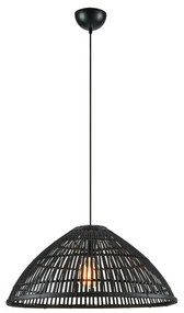 Lampada a sospensione nero opaco con paralume in bambù ø 58 cm Capello - Markslöjd
