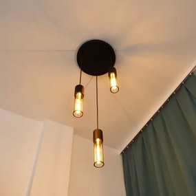 Lampadario a sospensione con filo MELODY 3xE27/15W/230V nero