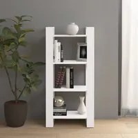 Libreria/Divisorio Bianco 60x35x125 cm Legno Massello 813885