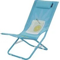 Spiaggina pieghevole Gin Tonica azzurra con poggiatesta