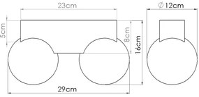 Sollux SL.1683 - Plafoniera BULBO 2xG9/8W/230V faggio/bianco
