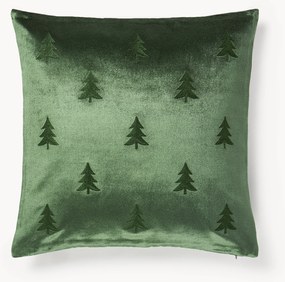 Copricuscino in velluto con ricamo alberi di Natale Isadora