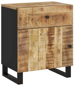 Comodino 50x33x60cm legno massello di mango e legno multistrato