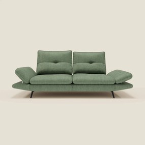 Ardex Divano 3 posti con schienali traslanti e braccioli regolabili in morbido tessuto impermeabile T06 verde