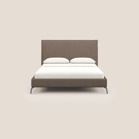 Iris letto imbottito con piedini neri sfoderabile in tessuto impermeabile T02