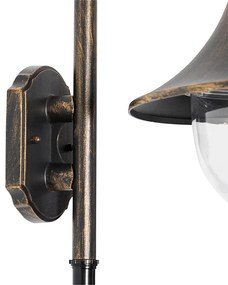 Lampada da parete per esterni oro antico IP44 con sensore di movimento - Daphne