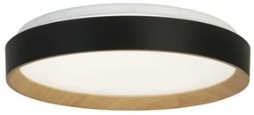 Sorrento led flush nero con trasferimento legno