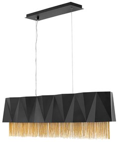 Lampadario Contemporaneo Zuma Acciaio Nero Satinato Oro 6 Luci E27