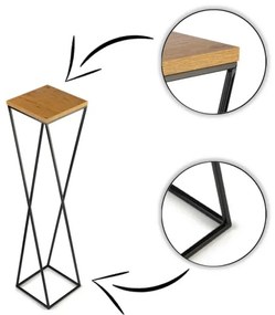 Portafiori LOFT 100x24 cm nero/marrone