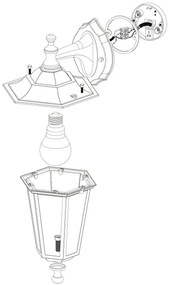 EGLO 22467 - Applique da esterno LATERNA 4 1xE27/60W nero