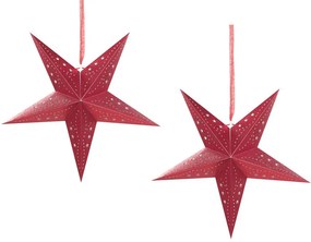 Set di 2 stelle LED carta rosso brillante 45 cm MOTTI Beliani