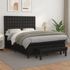 Giroletto A Molle Con Materasso Nero 140x200 Cm İn Similpelle /