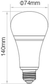 Lampadina LED E27 T74 12W RGB+CCT Dimmerabile - ZIGBEE 3.0 Colore RGB+CCT