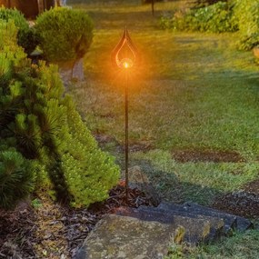 Lindby Yonca lampada LED solare 118 cm rame