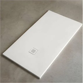 Piatto doccia in mineralmarmo 70x120 cm beige effetto pietra con griglia e piletta sifonata