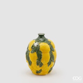 EDG vaso limoni con foglie in ceramica h 19