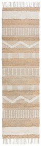 Passatoia bianca/di colore naturale in misto iuta tessuta a mano 60x230 cm Medina – Flair Rugs