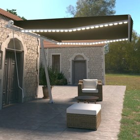 Tenda Da Sole Retrattile Manuale Led 450x350 Cm Antracite /