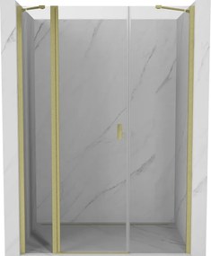 Mexen Mist porta doccia a battente 160 cm, trasparente, oro spazzolato - 8A4-160-001-55-00