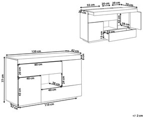 Credenza bianco e legno chiaro GORAN Beliani