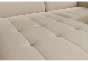 Divano angolare beige allungabile/con contenitore (con penisola a sinistra/con chaise lounge) e rivestimento in velluto Gomsi – ELTAP