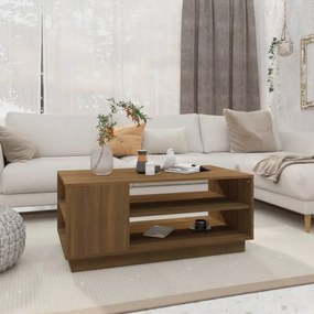 Tavolino Da Salotto Rovere Marrone 102x55x43 Cm İn Truciolato /
