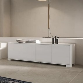 Porta TV in legno con 4 ante 172x40 cm KYLA Bianco Lucido
