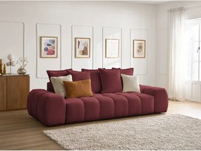 Divano burgundy con rivestimento in ciniglia 278 cm Everest – Bobochic Paris