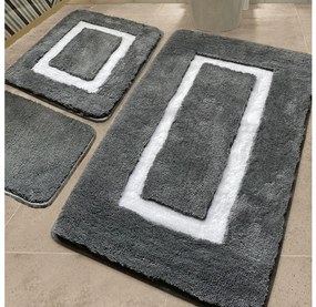SET 3x Tappeto da bagno 60/60/100 cm antracite