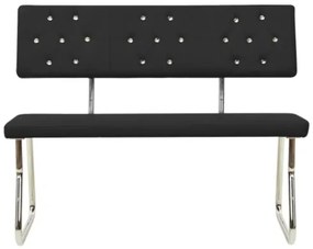 Panca 110 cm Nera in Similpelle