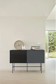 Cassettiera bassa nero/antracite con ante scorrevoli 140x91 cm Nube - Teulat