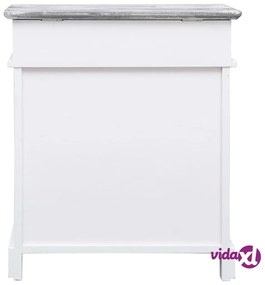 vidaXL Scarpiera Grigia 50x28x58 cm in Legno di Paulownia