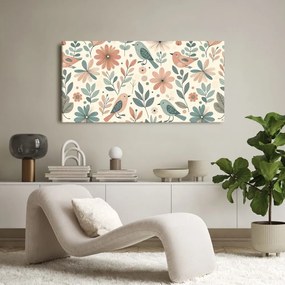 Quadro su tela – Uccelli nella natura fiorita