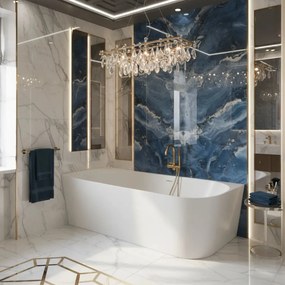 Vasca da bagno angolare in acrilico Bellanto Slim 170 Sinistra