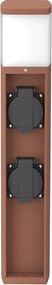 Paletto da Giardino Rettangolare Doppia Presa Corrente 40cm G9 - Corten