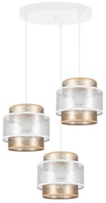 Lampadario a sospensione con filo GABI 3xE27/60W/230V oro/bianco diametro 45 cm