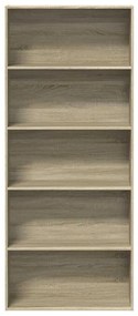 Libreria rovere sonoma 80x30x189 cm in legno multistrato