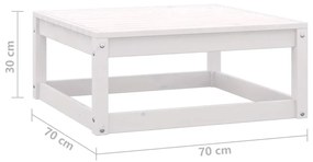 Set Divani da Giardino 11pz con Cuscini Massello di Pino Bianco