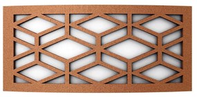 Applique Slim per Esterni con Griglia decorativa IP65 - E27 Corten