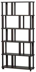 Libreria marrone scuro in rovere massiccio 90x186x30 cm Riss – WOOOD