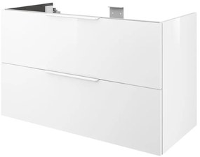 Mobile da bagno sotto lavabo SENSEA Neo bianco laccato lucido L 105 x H 64 x P 48 cm 2 cassetti, lavabo non incluso