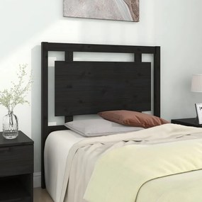 Testiera Per Letto Nera 95,5x4x100 Cm İn Legno Massello Di Pino /