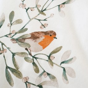 Biancheria da letto in flanella crema per letto matrimoniale 200x200 cm Mistletoe Robins - Catherine Lansfield