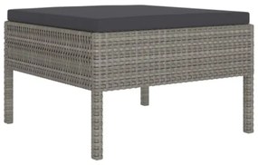 Set Divani da Giardino 11 pz con Cuscini in Polyrattan Grigio