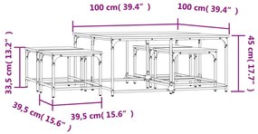 Tavolini Impilabili 5 pz Rovere Sonoma in Legno Multistrato